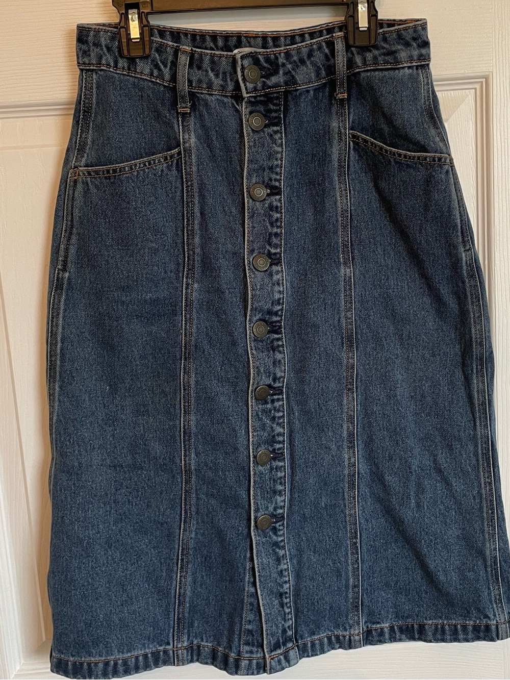Old Navy Blue Button Front Denim Skirt